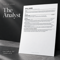 The Analyst editable CV template — Page to Offer product mockup