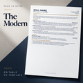 The Modern editable CV template — Page to Offer product mockup